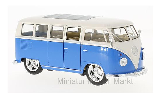 Welly WEL22095LR-BLUE VW T1 Bus Low Rider - blau , weiss - Vorbestellung 1:24