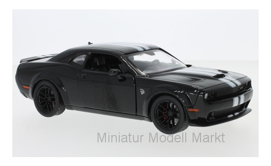 Motormax MOM79350BLACK Dodge Challenger SRT Hellcat Widebody - schwarz , weiss - Vorbestellung 1:24