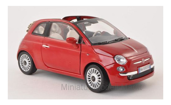 Motormax MOM79164RED Fiat 500 Cabrio - rot - Vorbestellung 1:18