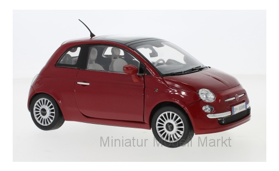 Motormax MOM79163Red Fiat Nuova 500 - dunkelrot - Vorbestellung 1:18