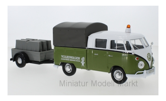 Motormax MOM79676 VW T1 Doppelkabine - grün , weiss - Volkswagen Road Service 1:24