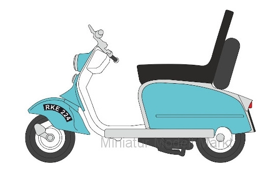 Oxford OXF76SC001 - Scooter - hellblau , weiss 1:76