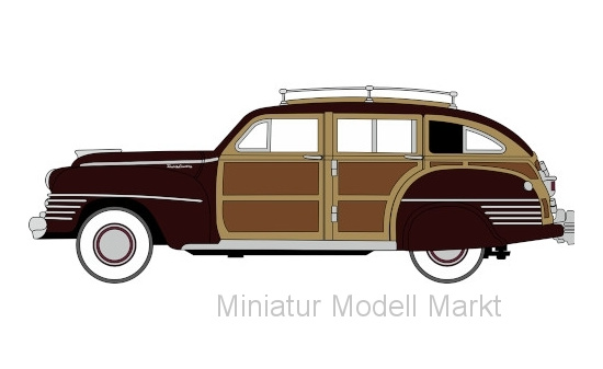 Oxford OXF87CB42001 Chrysler Town & Country Woody Wagon - dunkelrot , Holzoptik - Vorbestellung 1:87