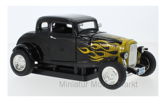 Motormax MOM73171BLACK-FLAMES Ford Five Window Coupe - schwarz , Dekor - Vorbestellung 1:18