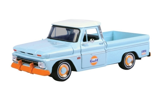 Motormax MOM79648 Chevrolet C10 Fleetside - hellblau , weiss - Gulf - Vorbestellung 1:24