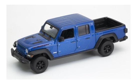 Welly WEL24103BLUE Jeep Gladiator Rubicon - blau (Metallic) 1:24