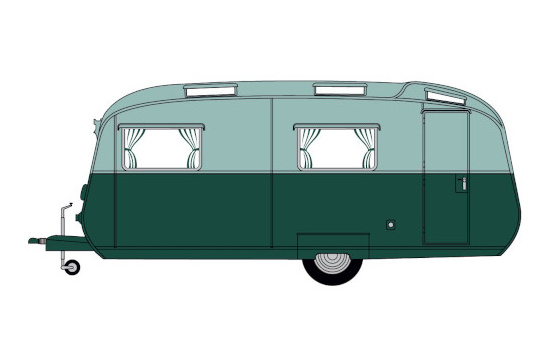 Oxford OXF76CC003 Carlight Continental Caravan - dunkelgrün , hellgrün - Vorbestellung 1:76