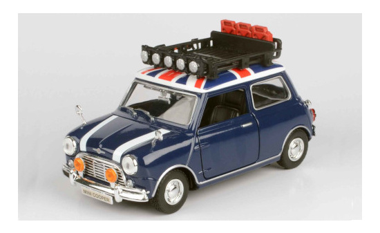 Motormax MOM79741 Mini Morris Cooper - dunkelblau , Dekor - Vorbestellung 1:18