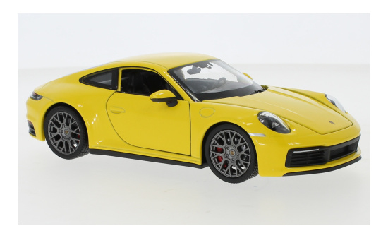 Welly WEL24099W-YELLOW Porsche 911 (992) Carrera 4S - gelb - Vorbestellung 1:24