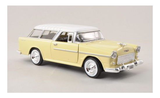 Motormax MOM73248YELLOW Chevrolet Bel Air Nomad - hellgelb , weiss 1:24